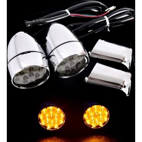 New LED Rear Smoke Turn Signals Lights Brackets For Harley Sportster XL 883 1200