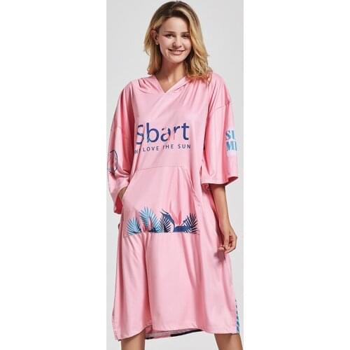 Beach Surf Poncho Changing Towel Robe with Hood Pocket Quick Dry Surfing Swimming Diving Adult Women Easy Chang One Size