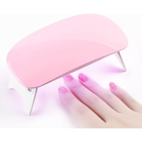 HOT 2color Portable 6W Nail Dryer Machine 6 LED UV Lamp Micro USB Cable Home Use Nail UV Gel Varnish Dryer Nail Art Tools
