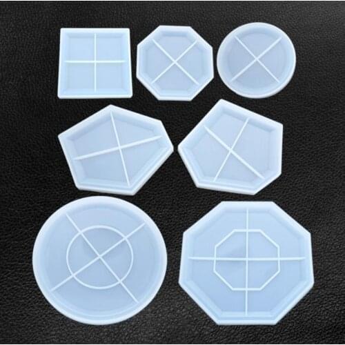 Diy crystal Epoxy mold Irregular geometry coaster Handmade mirror table Multi specification