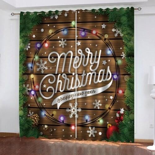 Customized size Luxury Blackout 3D Window Curtains For Living Room christmas curtains Decoration curtains