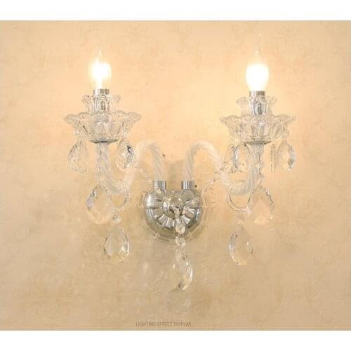 Modern Crystal Wall Lamp Luxury De Living Room K9 Crystal Wall Light Top Grade Beside Crystal Wall Lighting Crystal Wall Sconce