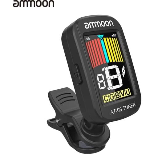 Ammoon AT-03 Clip-on Electric Guitar Tuner Color LCD Screen 360° Rotatable for Guitar Bass Violin Chromatic Ukulele tuner guitar