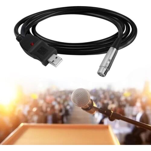 USB Microphone Cable 3 Meters USB Male To XLR Female Cable Connector Adapter M5TE