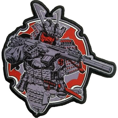 Japan TACTICAL SAMURAI Heat Transfer Patches Military Armor Gun Generals For Cloth Vest Jackets Repair Apparel Accessories