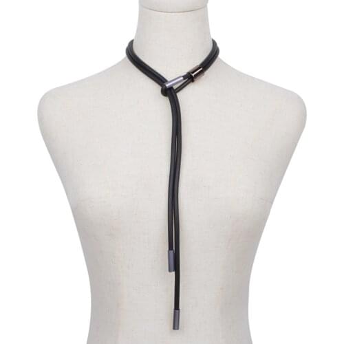 YD&YDBZ New Design Simple Necklaces Women Handmade Long Pendant Necklace Adjustable Chain Rubber Jewelry Clothing Accessories