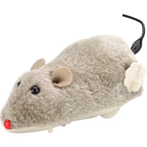 1pcs Wind Up Mouse for Cats Kitten Funny With Sound Rattling Soft Clockwork Rat Interactive False Mouse Cat Pet Toys