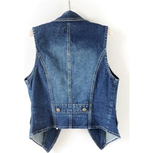 Sleeveless Womens Waistcoat New Fashion Spring-autumn Denim Vest Jeans Female Casual Vests Lady Tops Clothes LWL668866