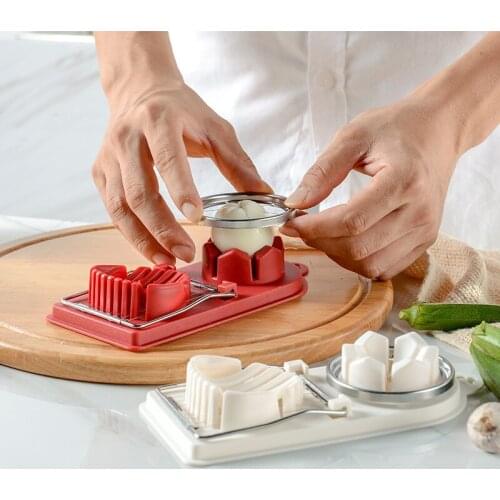 1PCS Egg Divider Stainless Steel Multi-function Egg Cutter Slicer Mold Flower-shaped Lunch Meat Slicer For Kitchen Gadget Sets