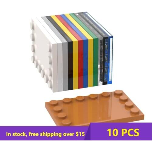 10PCS MOC Bricks Compatible Assembles Particles 6180 6x4 For Building Blocks Parts DIY Educational High-Tech Parts Toys
