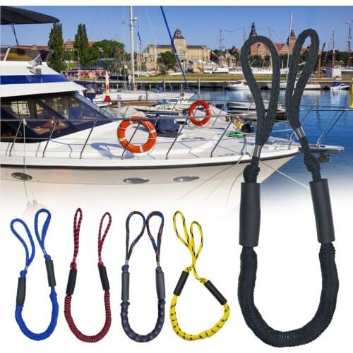 2Pcs Set Bungee Dock Line Mooring Rope for Boat 4 ft 2 Ropes Rope Bungee Cord Dockline Boats Kayak Accessories