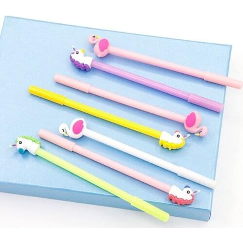 20 Pcs Creative Cartoon Unicorn Gel Pens Cute Neutral Pens Simple Personality Student Office Stationery Learning Pen Wholesale