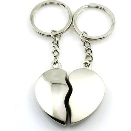 200pairs cute metal heart couple key chains love keychain key rings wedding souvenirs for guests