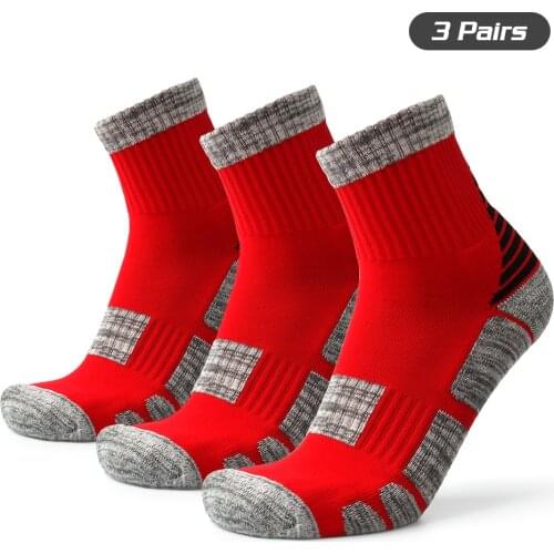 3 Pairs Unisex Sports Socks Anti Slip Sports Performance Socks Athletic Crew Socks Basketball Soccer Running Climbing Trekking