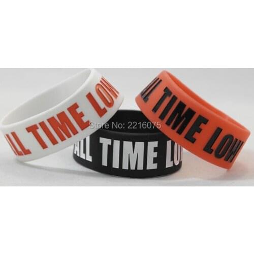 300pcs one inch wide All time low wristband silicone bracelets free shipping by DHL express