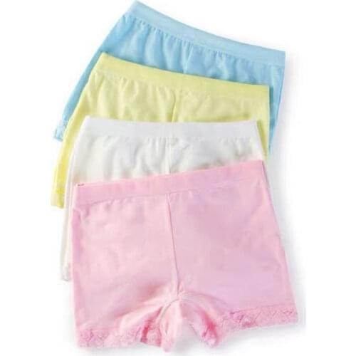 6Pcs / Lot Girls Cotton Underwears Children Safety Underpants Boxer Briefs Kids Cute Panties 2-10 Y