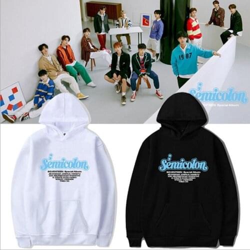 Kpop SEVENTEEN Album Semicolon Hoodies Sweatshirt Long Sleeve Unisex Casual Top Pullover Sportwear Jacket Spring/Autumn