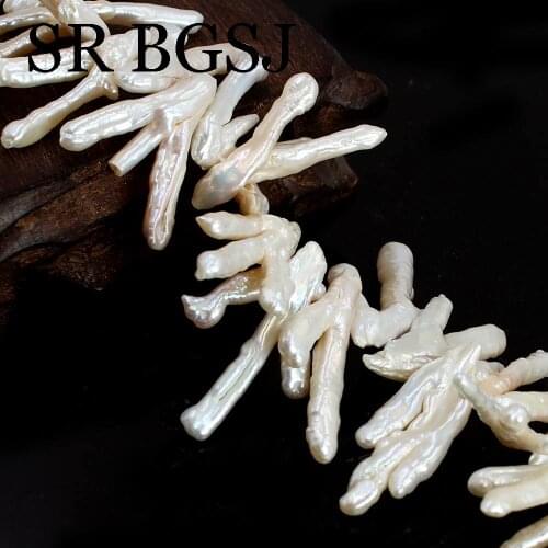 Free Shipping 20-30mm White Talon Shape Baroque Natural Pearl Loose Handwork DIY Beads for Jewelry Making 14"