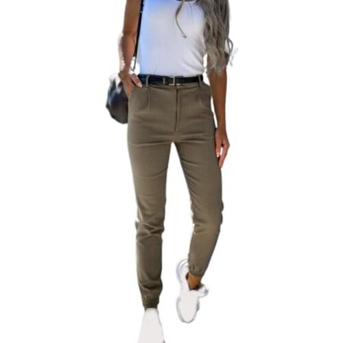 Autumn Women Pants Pockets Spring All Match Ankle Tied Bodycon Pants Autumn Cropped Sweatpants Streetwear