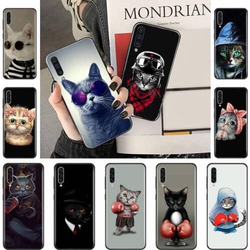 Boxing cat cute animal Phone Case For Samsung galaxy A S note 10 7 8 9 20 30 31 40 50 51 70 71 21 s ultra plus