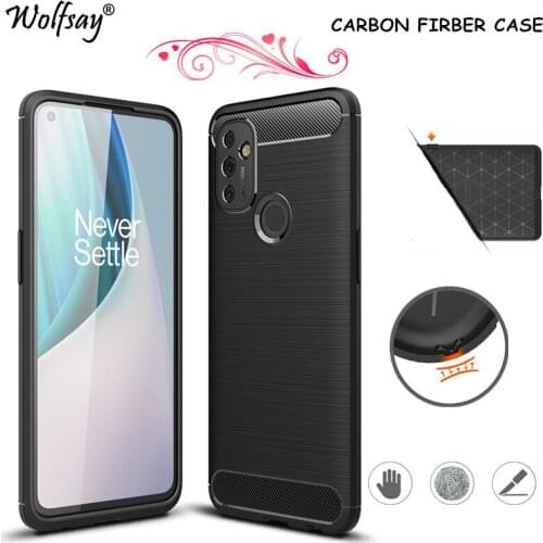 Carbon Fiber Cover For OnePlus Nord N100 Case Rubber Silicone Shockproof Case For OnePlus Nord N100 Case For OnePlus Nord N100