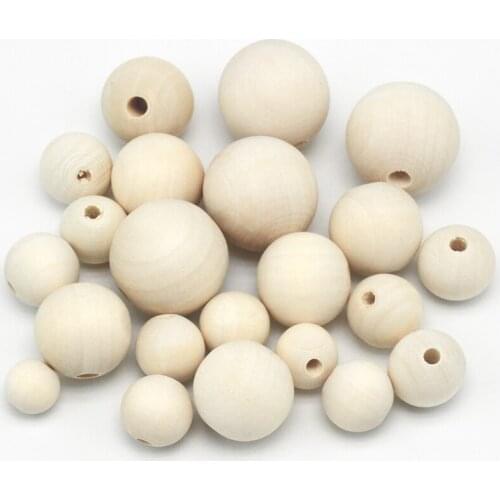 Pick 4/6/8/10/12/14/16/18/20/25/30/40/50mm Wood Spacer Bead Natural Color Wooden Beads Jewelry Making For Baby Smooth Teething