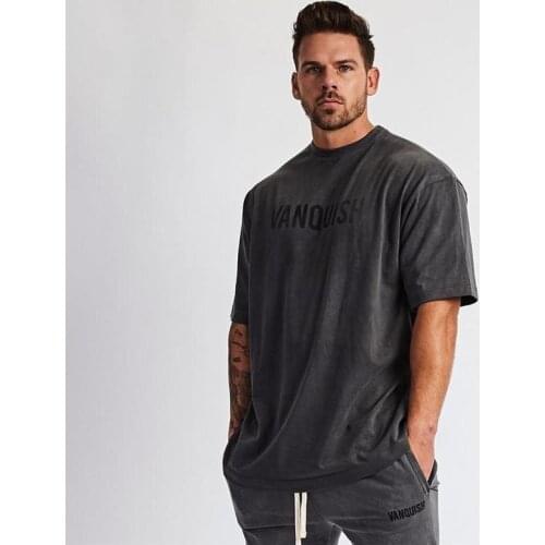 European And American Hip-hop Style Short-sleeved Sports And Fitness Mens T-shirt Running Casual Fashion Breathable Clothes -40