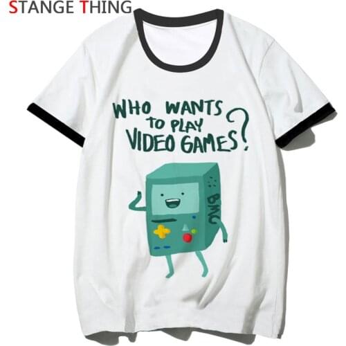 Adventure Time Play Video Games Funny T Shirt for Men/women Cartoon Print T-shirt Summer Unisex Tshirt Cool Top Tee Male/female