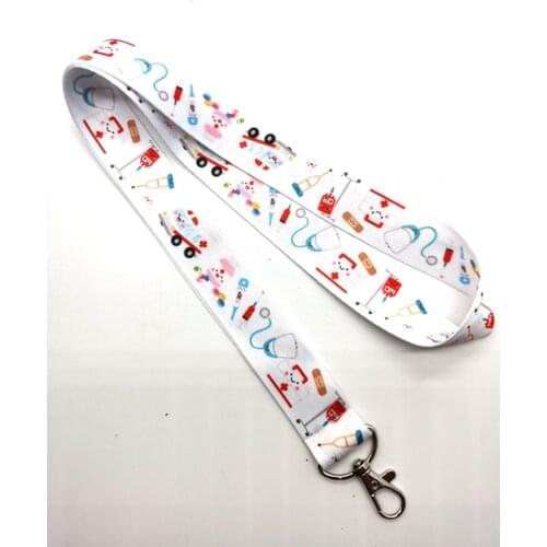 Hot Sale! Doctors nurse Lanyard Neck Strap Card Bus ID Holders With Key Chain