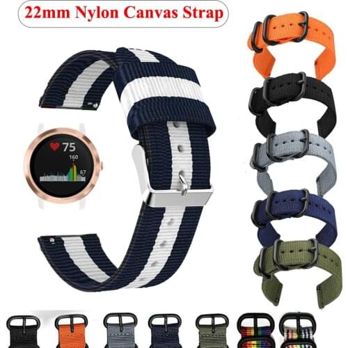 Canvas Nylon Watchband Wrist Straps For Garmin Forerunner 745/Vivoactive 4/Active/Huawei Watch 3 Pro Belt Band Bracelet Correa