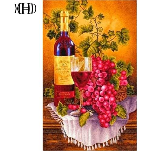 Wine & Grape Images Full & Round 3D diy Diamond Painting Fruit Crystal Mosaic Rhinestone 5D Diamond Embroidery Decoration