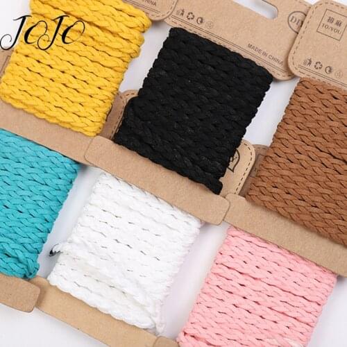 JOJO BOWS 5mm 3y Double-faced Woven Three-strand Woven Deerskin Rope For Needlework Wrapping Materials DIY Jewelry Accessories