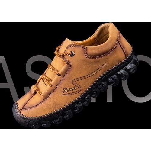 Classic Men Casual Shoes Handmade Leather Men Designer Sneakers Comfortable Breathable Men Flat Shoes Outdoor Men Platform Shoes