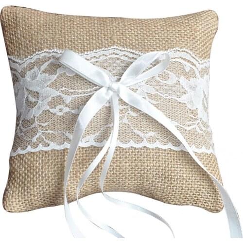Beautiful Portable Exquisite Lace Flower Pattern Ring Holder Pillow for Ceremony