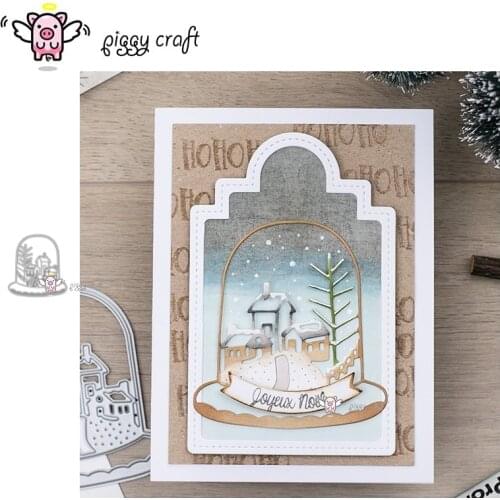 Piggy Craft metal cutting dies cut die mold House tree crystal ball Scrapbook paper craft knife mould blade punch stencils dies