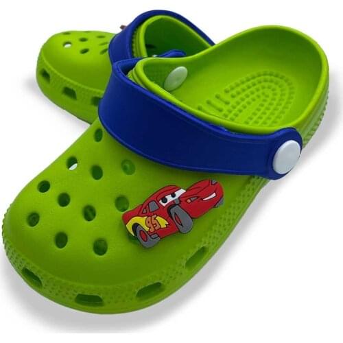 Male Child Green Lightning McQueen Design Crocks Slippers