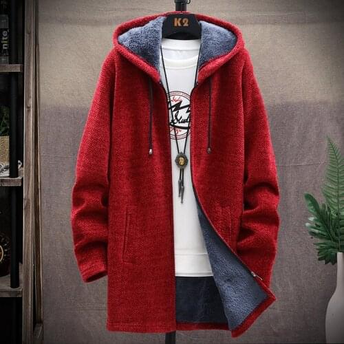2020 Winter new arrival Mens Sweaters Cardigan Men Knitted thicken Mens Hooded Coat Male Slim Fit Knitting Sweater M-3XL