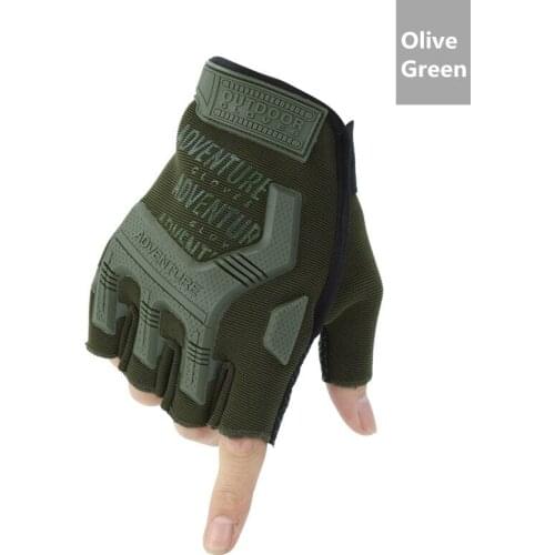 Military Tactical Gloves Men Fighting Half Finger Army Military Olive Green Gloves Anti-slip Outdoor Sports Fingerless Gloves