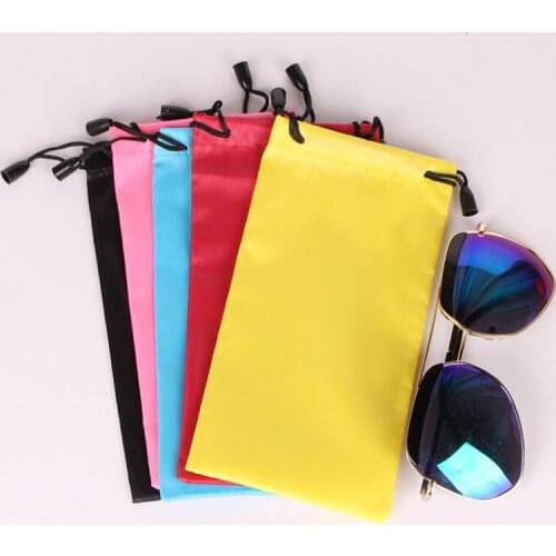 Candy Color Plastic Sunglasses Pouch Soft Eyeglasses Bag Glasses Phone bags Drawstring Sunglasses Cases LX5173