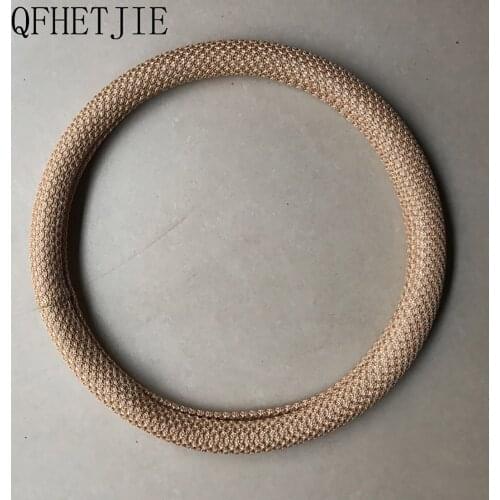 QFHETJIE Summer Must-have Ice Silk Car Steering Wheel Cover Wear-resistant, Durable, Stylish and Beautiful Interior