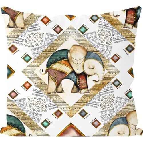 Retro Abstract Geometry National Style Pillow Case Soft Fitting American Sofa Cushion Cover