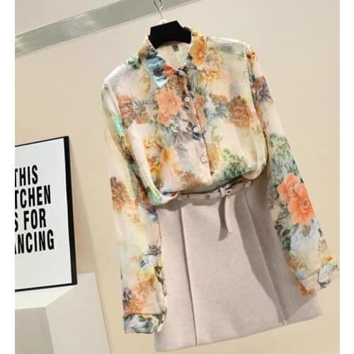 ROKEN EVAN Womens Chiffon Blouses