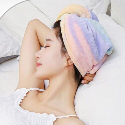 1PCS Coral Velvet Thickening to Increase Soft Absorbent Shower Cap Dry Bath and Sauna Hair Wrap Towel For Bathroom Accessories