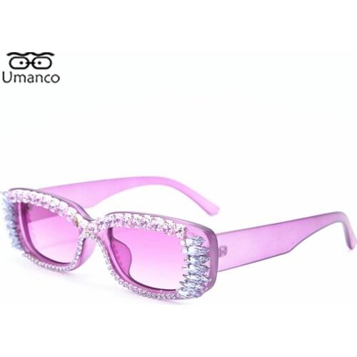 Small Sunglasses for Women with Crystal Rhinestone Shine Bling Prom Decoration Glasses PC Frame Red Black Leopard Print Eyewear