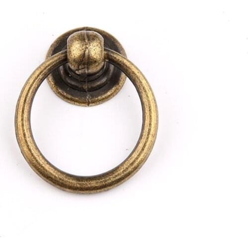 Antique Bronze Cabinet Drawer Knobs Dresser Cupboard Wardrobe Furniture Pulls Ring Handle Wooden Box Jewelry Box Knobs 1px