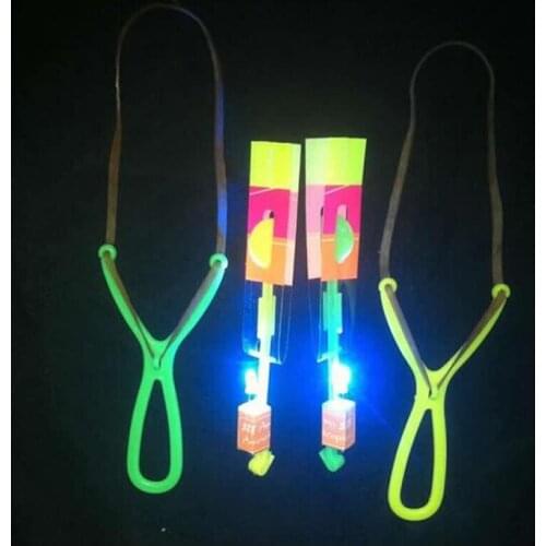 LED Flying Toys LED Flashing Toys Flying Arrow Helicopter LED Light Slingshot Arrow Helicopter Christmat Gift Toys