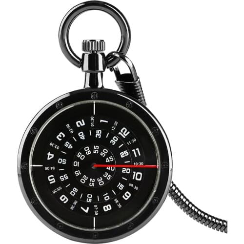 Mysterious Universe Numeral Turntable Pocket Watch Unisex Snake Fob Chain Pendant Quartz Clock Creative Desgin Watch