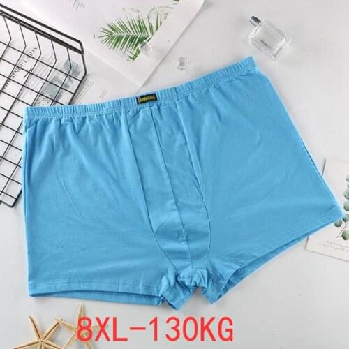 5pcs/lot Mens Boxer Underpant plus size 8XL large size shorts breathable cotton underwear 5XL 6XL 7XL Boxer Male High quality