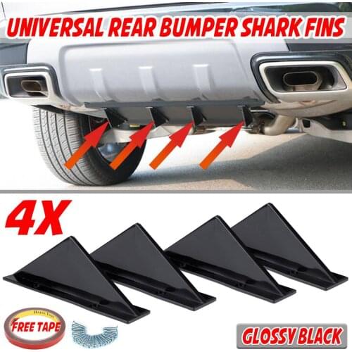 New 4x Universal Car Rear Bumper Lip Spoiler Diffuser Shark Fins Body Kit For Honda For Civic For Accord For Mazda For Subaru