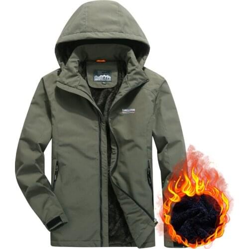 Outdoor Sports Self-Driving Thicken Thermal Jacket Winter Jacket Men Waterproof And Quick-Drying Hooded Army Mens Windcheaters